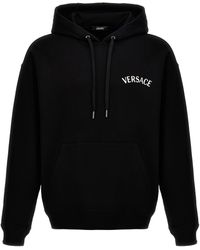 Versace - Logo Hoodie Felpe Nero - Lyst