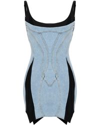 Mugler - Dress With Contrasting Panels - Lyst