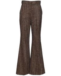 Fendi - Rust Wool And Alpaca Trousers Marrone-Donna - Lyst
