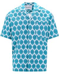 Amaranto - Cotton Shirt With All-over Print - Lyst