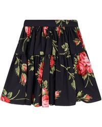 Dolce & Gabbana - Cotton Skirt With Iconic Print - Lyst