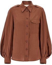 Zimmermann - Utility Camicie Marrone-Donna - Lyst