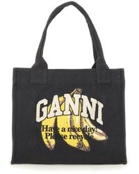 Ganni - Banana Print Large Tote Bag - Lyst