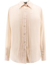 Tom Ford - Camicia in seta con dettaglio plissettato - Lyst