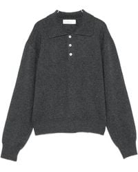 DUNST - Wool Blend Polo Sweater - Lyst