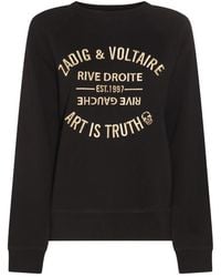 Zadig & Voltaire - Noir Cotton Sweatshirt - Lyst
