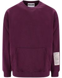 Moschino - Cotton Sweatshirt With Logo Patch - Lyst