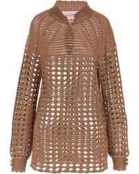 Valentino Garavani - Openwork Sweater Sweaters And Cardigans Multicolor - Lyst