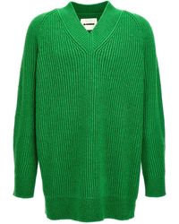 Jil Sander - Oversized Sweater Maglioni Verde - Lyst