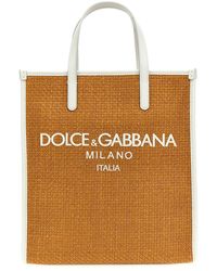 Dolce & Gabbana - Logo Embroidery Shopping Bag Tote Bag - Lyst
