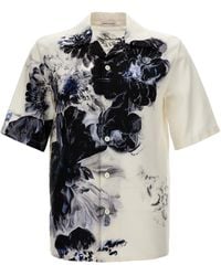 Alexander McQueen - Dutch Flower Camicie Bianco/Nero - Lyst