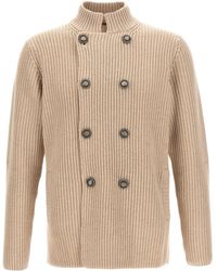 Brunello Cucinelli - Double-breasted Cardigan Sweater, Cardigans - Lyst