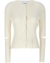 Nude - Cutout Detail Ribbed Cardigan Sweater, Cardigans - Lyst