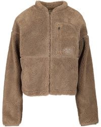 The North Face - Extreme Pile Full Zip Fleece Knitwear Brown - Lyst
