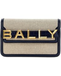 Bally - Logo Leather Canvas Crossbody Bag Borse A Tracolla Blu - Lyst