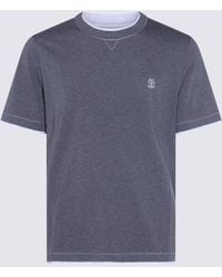 Brunello Cucinelli - T-Shirts And Polos Blacks And Greys-Uomo - Lyst
