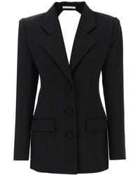 Area - Blazer Dress With Cut Out And Crystals - Lyst