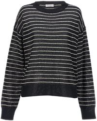 Brunello Cucinelli - Sequin Striped Sweater Sweater, Cardigans - Lyst