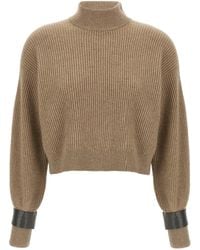 Brunello Cucinelli - Monile Crop Cuff Sweater - Lyst