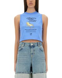 Moschino - Cropped Top With Print - Lyst