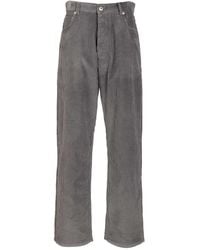 Bottega Veneta - Matt Cotton Corduroy Wide Leg Trousers Grey - Lyst