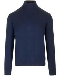 Ballantyne - Merino Wool Turtleneck Knitwear Blue - Lyst
