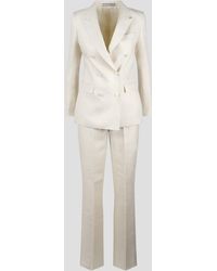 Tagliatore - Linen double breasted suit - Lyst