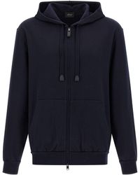 Brioni - Cotton Hoodie Felpe Blu-Uomo - Lyst