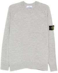Stone Island - Lightweight Wool Crew Neck Sweater With Raglan Sleeves - Lyst