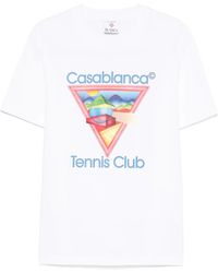 CASABLANCA - Cotton 'Tennis Club' T-Shirt With Print - Lyst