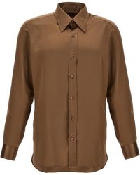 Tom Ford - Charmeuse Shirt Camicie Marrone - Lyst