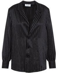 Saint Laurent - Craie Silk Shirt-Donna - Lyst
