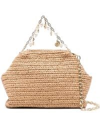 Self-Portrait - Self Portrait Raffia Charm Crossbody Bag - Lyst