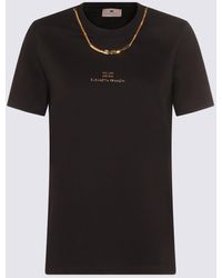 Elisabetta Franchi - T-Shirts And Polos Blacks And Greys-Donna - Lyst