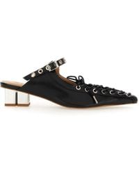 Ganni - Laced Leather Mules - Lyst