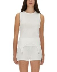 Jean Paul Gaultier - Top With Garter Detail-Donna - Lyst
