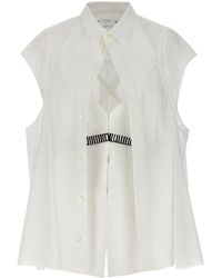 Sacai - Overlay Shirt Camicie Bianco - Lyst