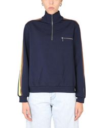 Tory Burch - FELPA CON ZIP SUL DAVANTI IN JERSEY TECNICO - Lyst