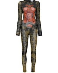 Jean Paul Gaultier - Tuta Intera Con Stampa Astratta-Donna - Lyst
