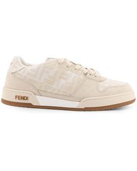 Fendi - Match Ff Jacquard And Leather Sneakers-Uomo - Lyst