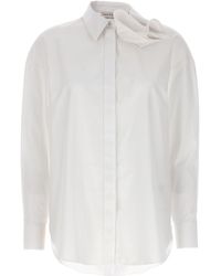 Alexander McQueen - Draped Detail Shirt Camicie Bianco - Lyst