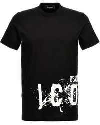 DSquared² - Icon Splash T Shirt Nero - Lyst