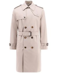 Burberry - Cotton Blend Trench With Check Lining - Lyst