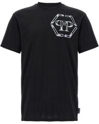 Philipp Plein - Hexagon T Shirt Bianco/Nero-Uomo - Lyst