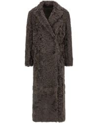 Brunello Cucinelli - Wavy Shearling Coat - Lyst