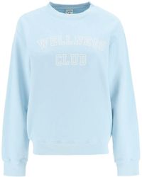 Sporty & Rich - Sporty Rich Crew-neck Sweatshirt With Lettering Print - Lyst