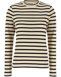 Jil Sander - Striped Sweater Maglioni Bianco/Nero-Donna - Lyst