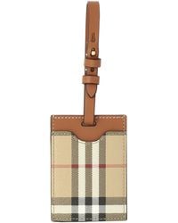Burberry - Check Luggage Tag Key Holders & Charms - Lyst