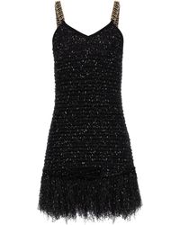 Balmain - Tweed Fringe Mini Dress - Lyst