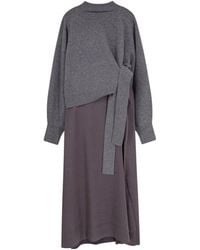 BOSS - Flalina Dress With Virgin Wool And Cashmere Sweater - Lyst